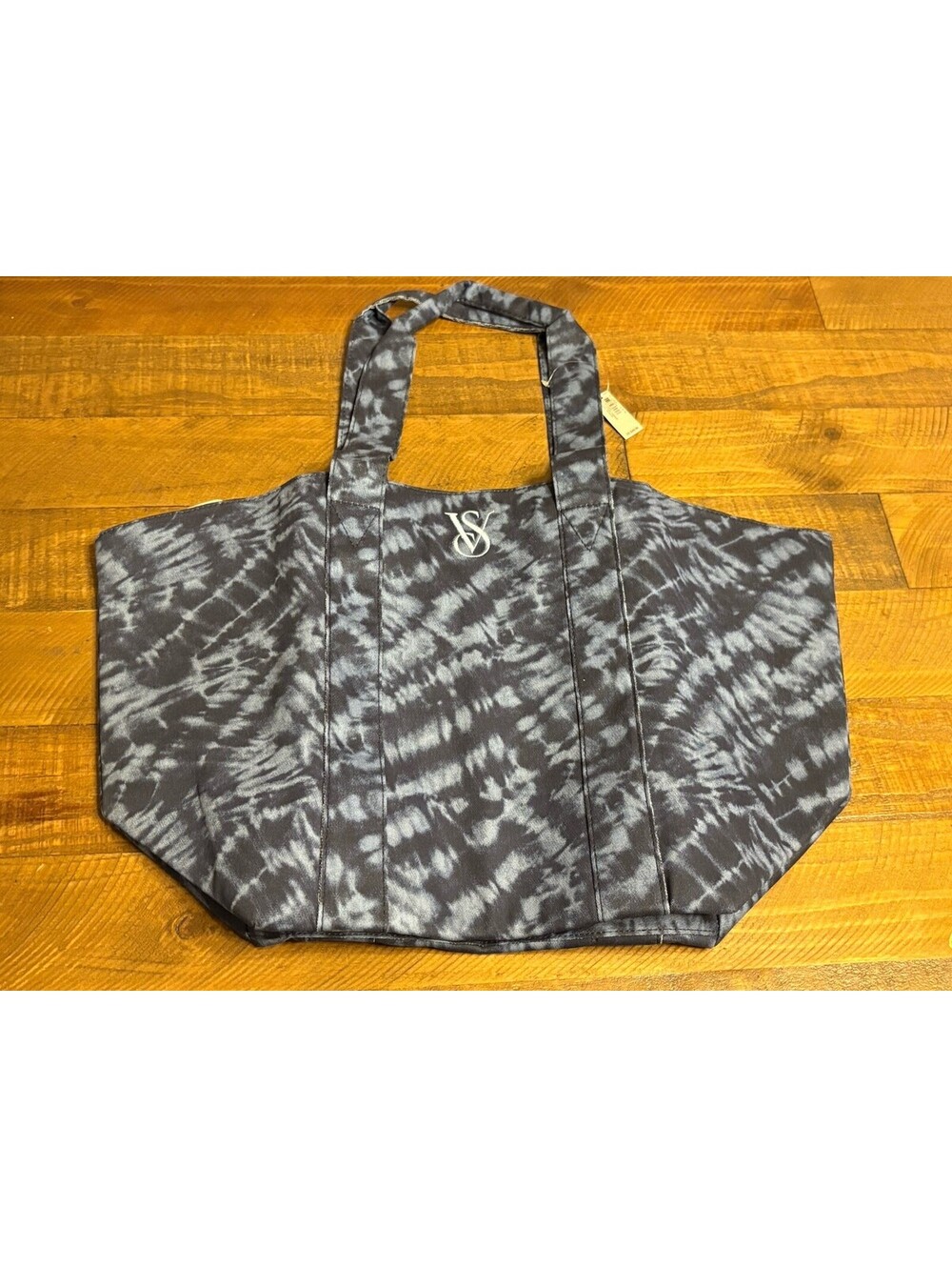 Victoria's Secret Tie Dye Blue Large Weekender Zipper Tote Shoulder Bag NWT